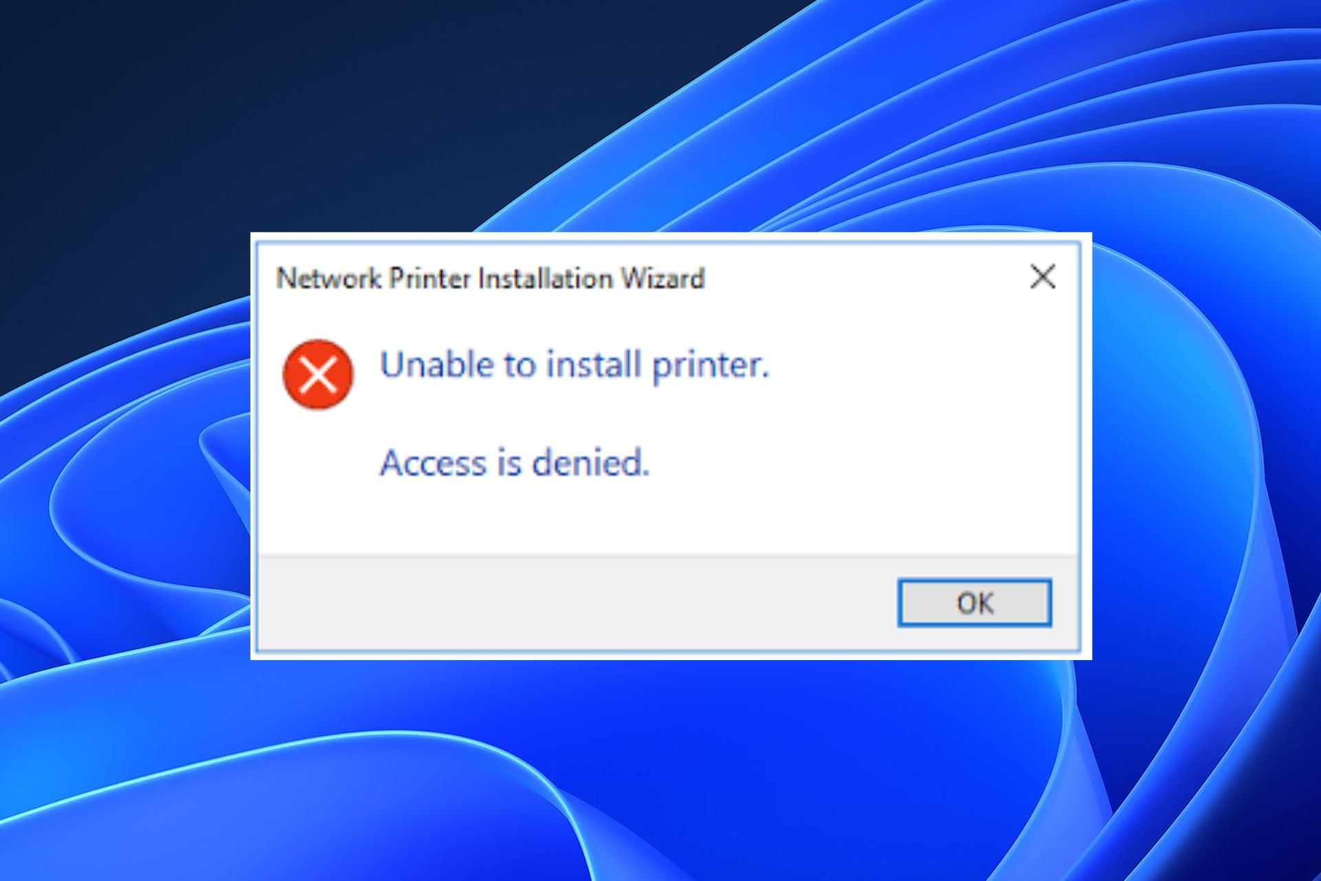 windows 11 shared printer access denied